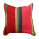 Coussin en laine rayé multicolore