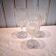 3 large crystal wine glasses in good condition