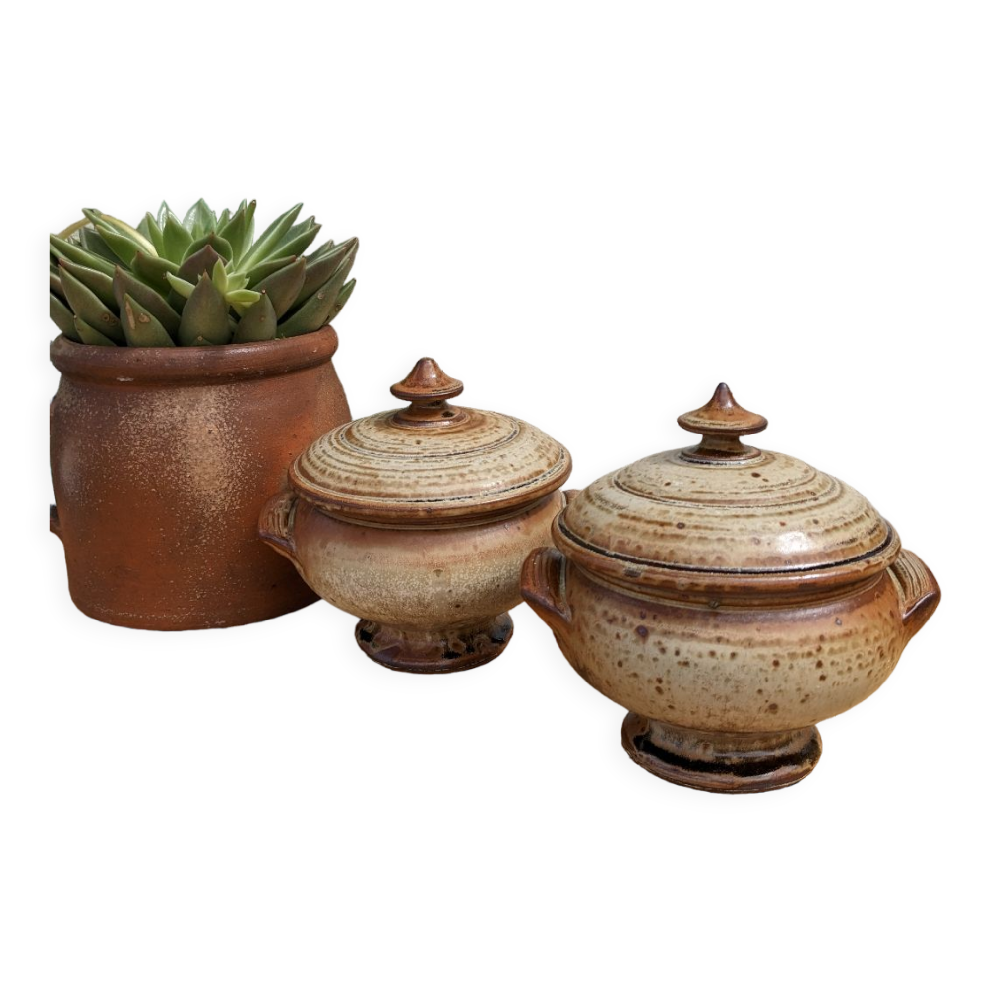 Artisanal stoneware tureen bowls
