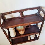 Vintage dark rattan wall shelf – Riviera & Bohemian style