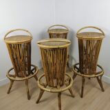 Rattan bar stools 60s