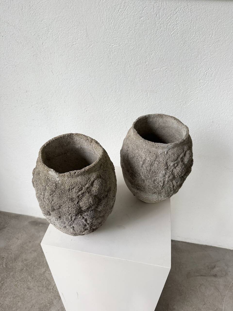 Pair of cement planters, 1900