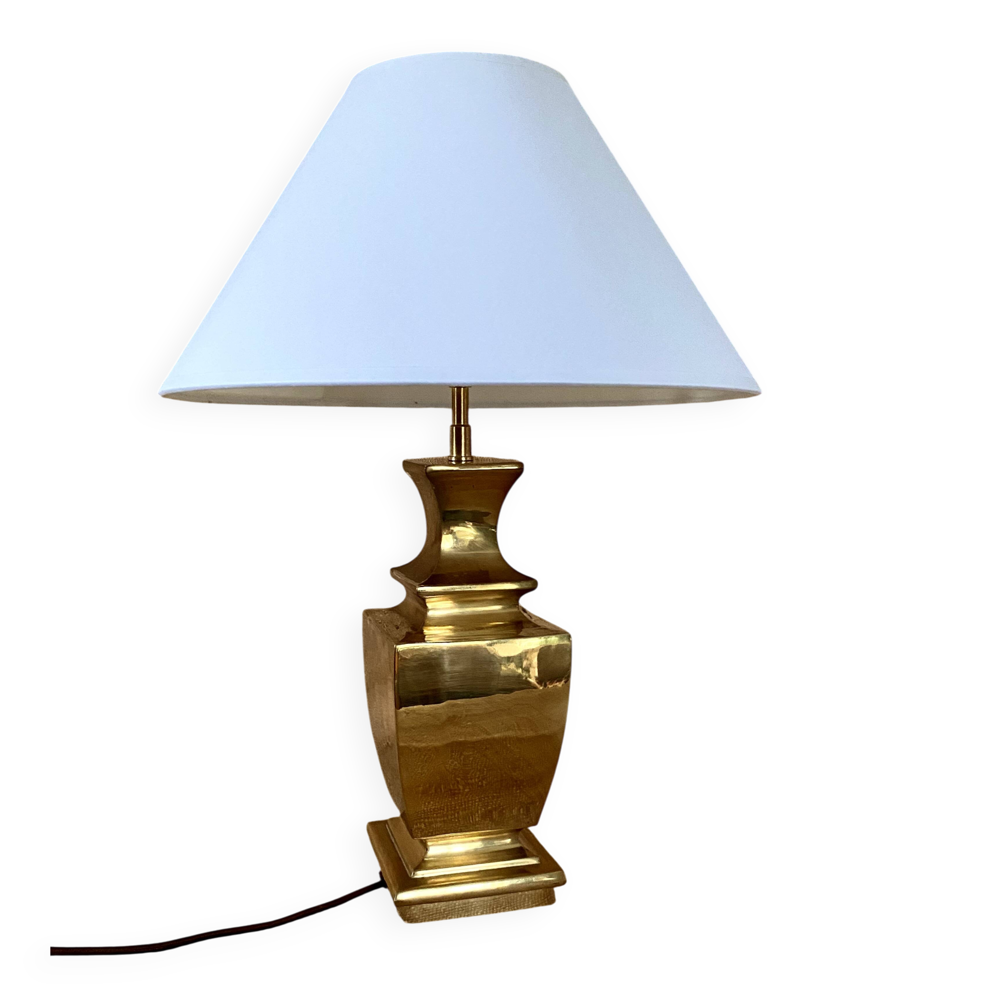 Lampe Regina 1970,  câble tissu 2 M, abat-jour coton