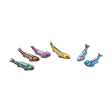 Set of 6 enameled stoneware fish knife rests