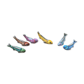 Set of 6 enameled stoneware fish knife rests