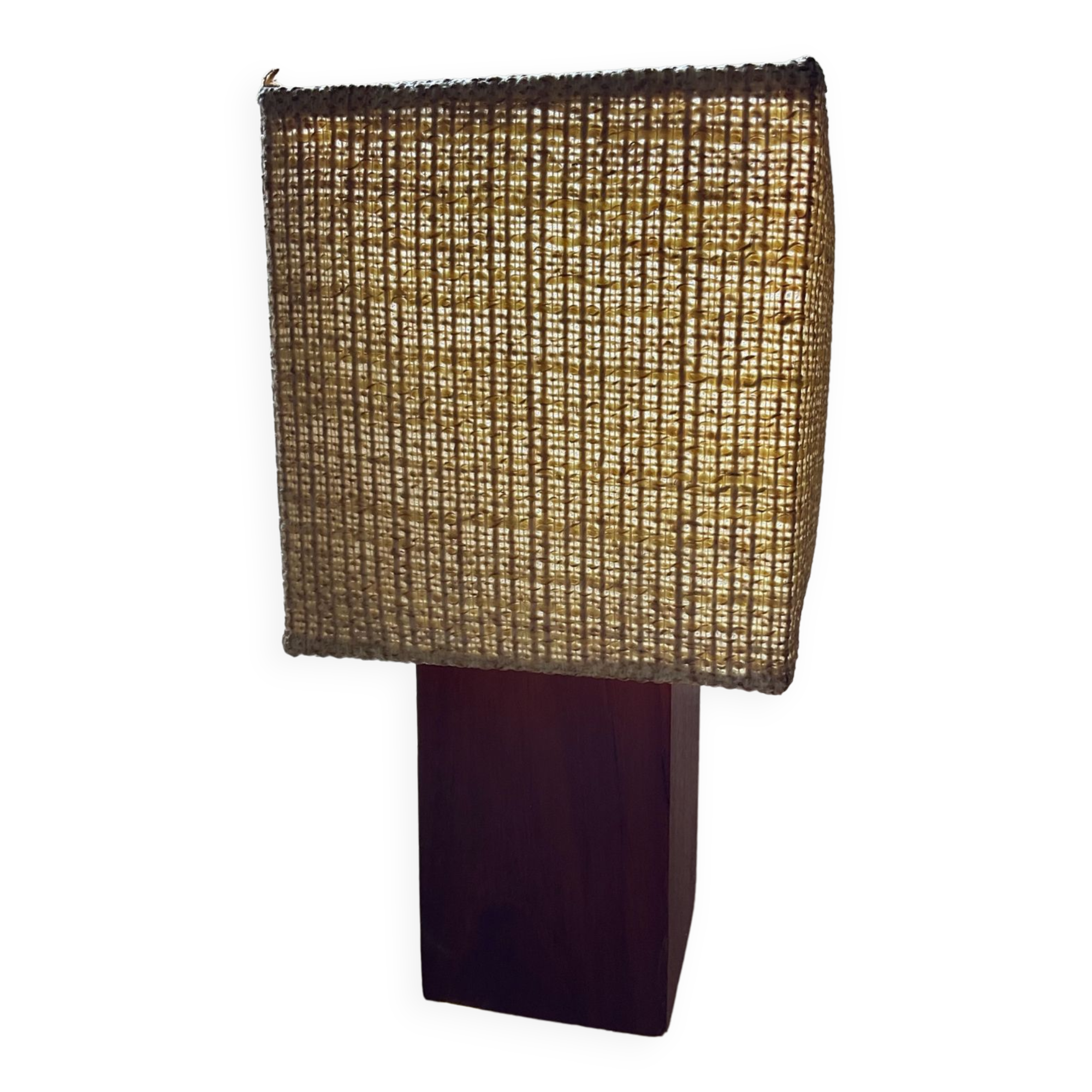 Scandinavian lamp in teak and rope years 60-70