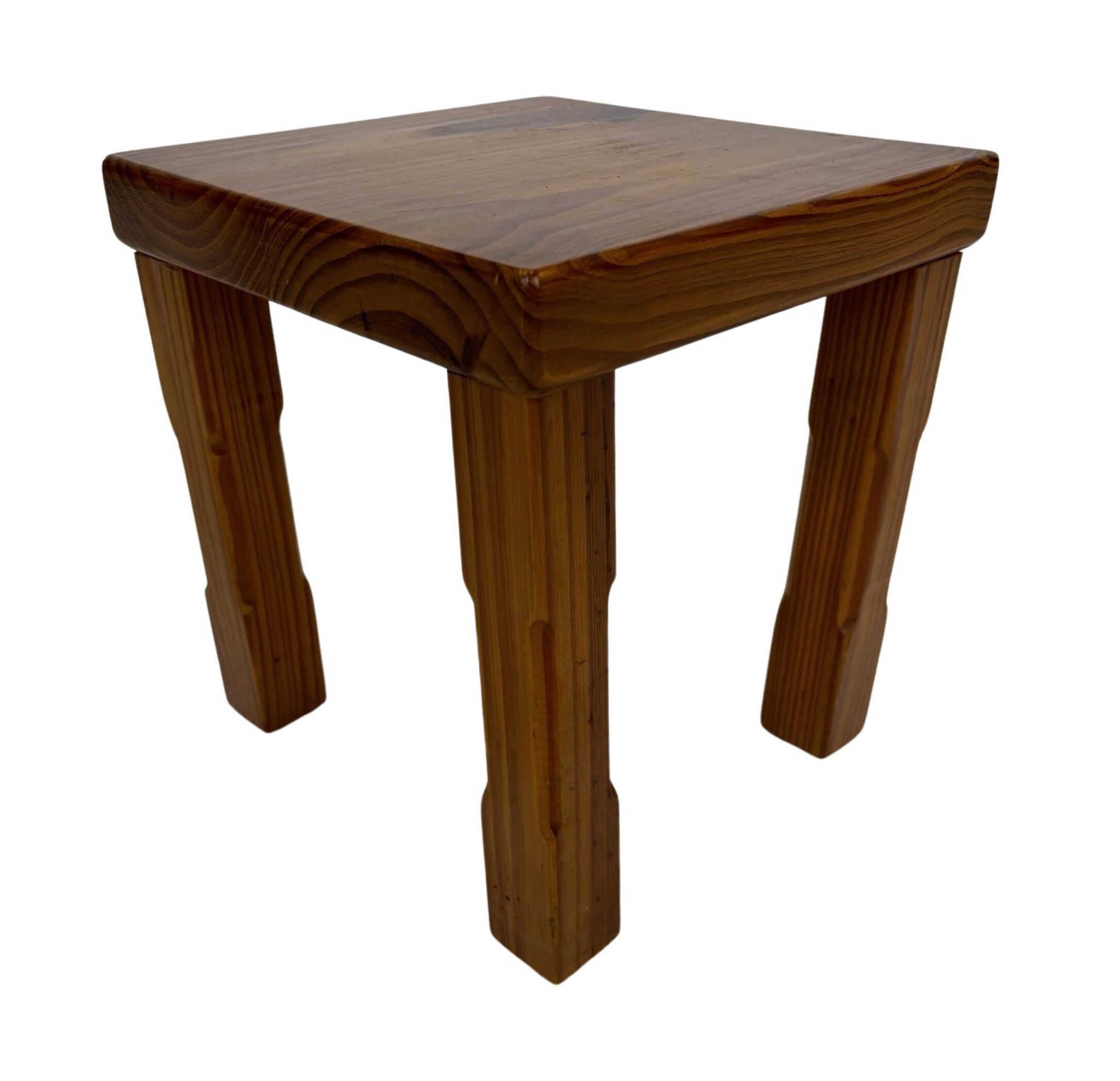Vintage Set of 3 pinewood side or nesting tables 1970s nest of tables