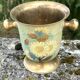 Cloisonne Brass champagne bucket with sunflower relief decoration