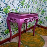 Console with marble and a mirror Louis XV pink style