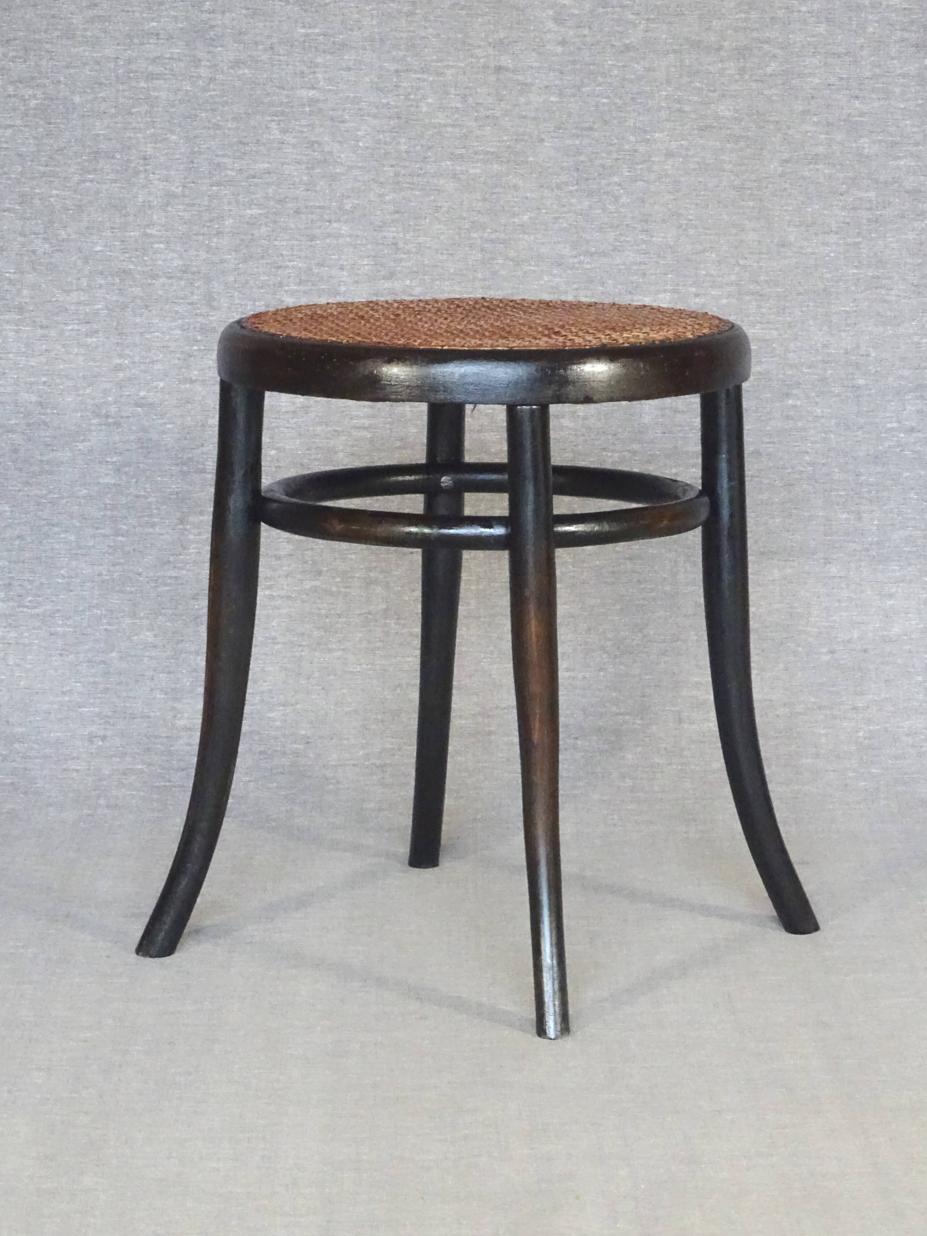 Tabouret bistrot en bois-courbé par LEBRUN, 1890, No Thonet