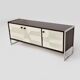 Vintage sideboard with handmade relief surface, metal, Germany, 1960s