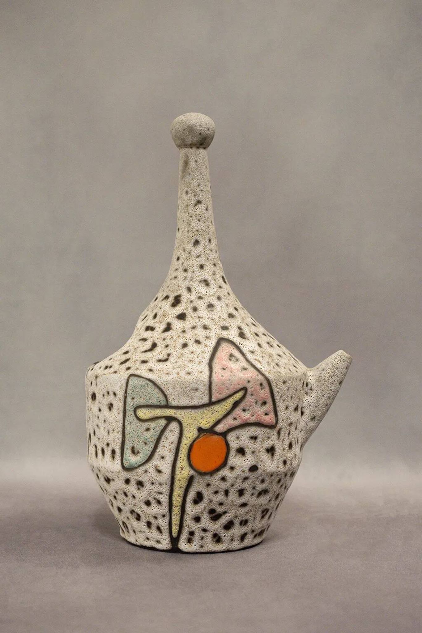 Fat lava jug abstract decoration Marius Bessone Vallauris - Mid-century 60