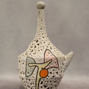 Fat lava jug abstract decoration Marius Bessone Vallauris - Mid-century 60