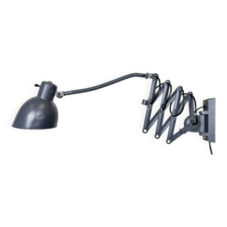 Grey Painted Industrial Scissor Wall Lamp, 1960s
