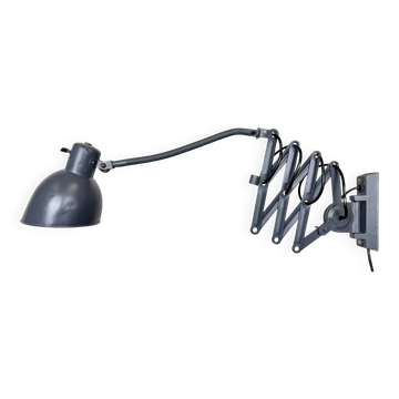 Grey Painted Industrial Scissor Wall Lamp, 1960s