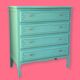 Commode vintage vert menthe 1950