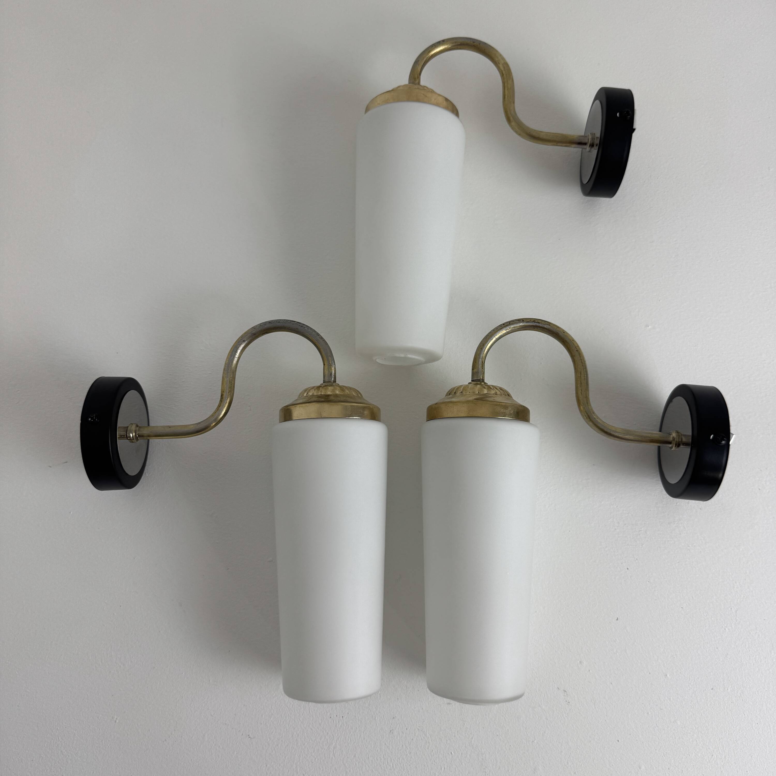 Lot 3 anciennes appliques en opaline vintage