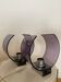 Pair of smoked plexi wall lights from the 70s