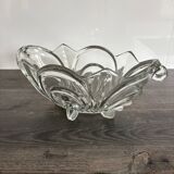 Vintage molded pressed glass bowl on foot