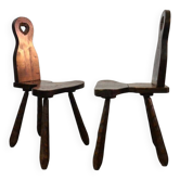 Pair of French brutalist chairs