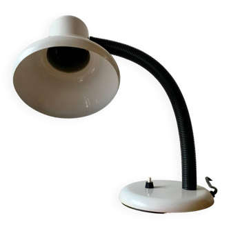 Vintage white and black metal desk lamp