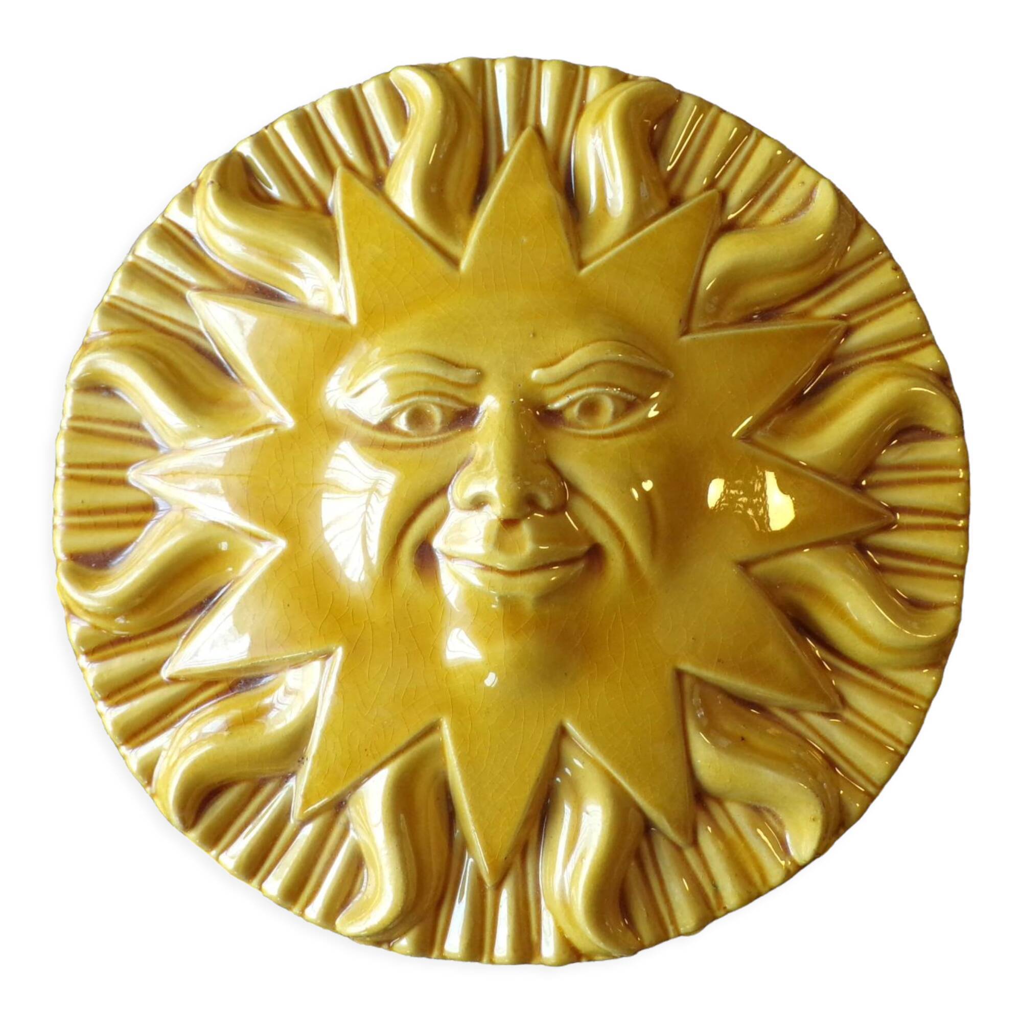 Glazed ceramic sun