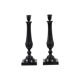 Pair of black metal table lamps lamps fabric shade parex vintage 58cm