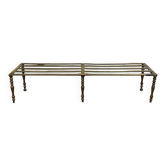 Banc-repose pieds de cheminée anglais en laiton fin XIXème