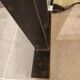 Vintage metal and glass console
