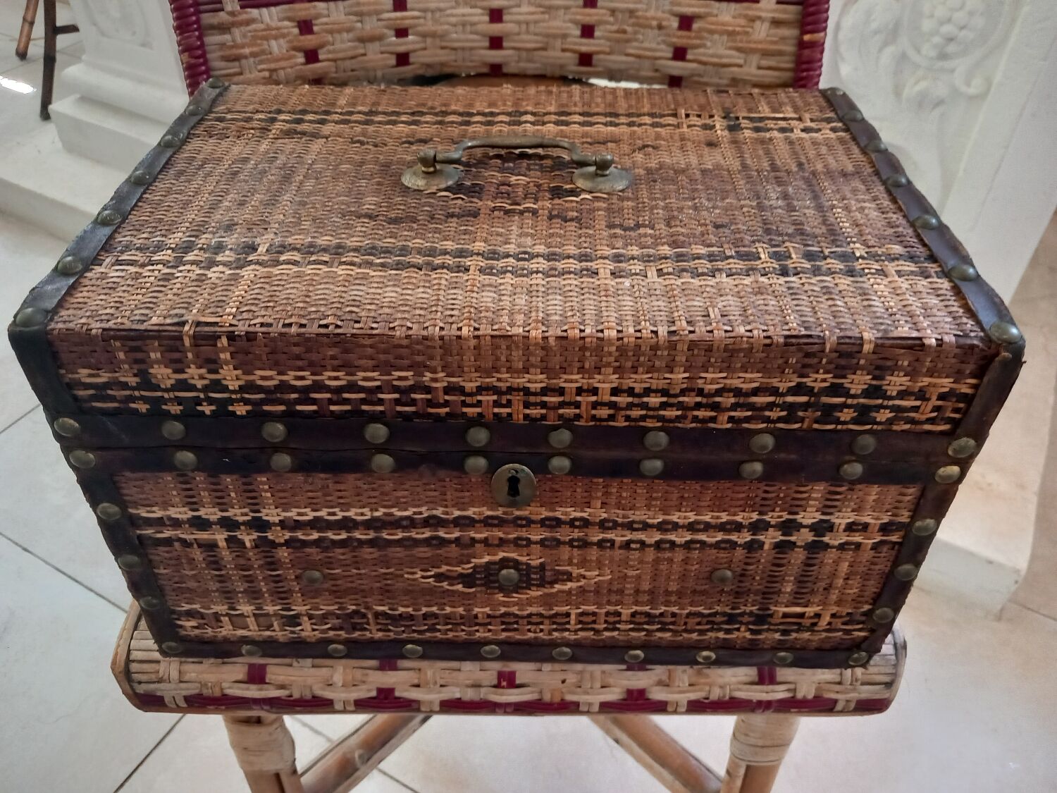 Old wicker trunk