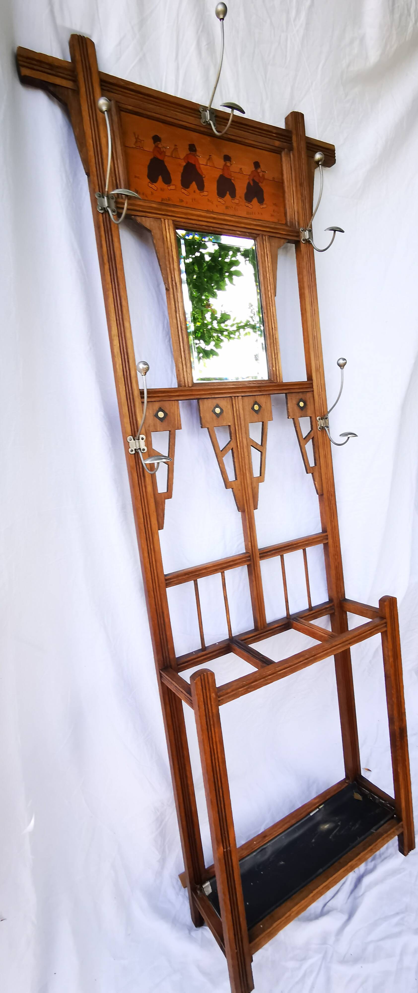 Art deco cloakroom coat rack