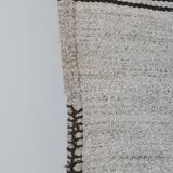 Vintage undyed wool goat hair turkish kilim rug 5' x 6'11''