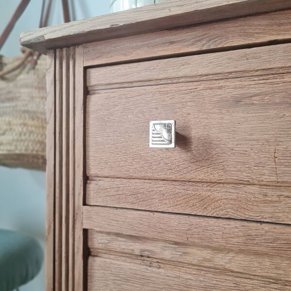 Petite commode 3 tiroirs bois brut- finition bois brut - 81 cm