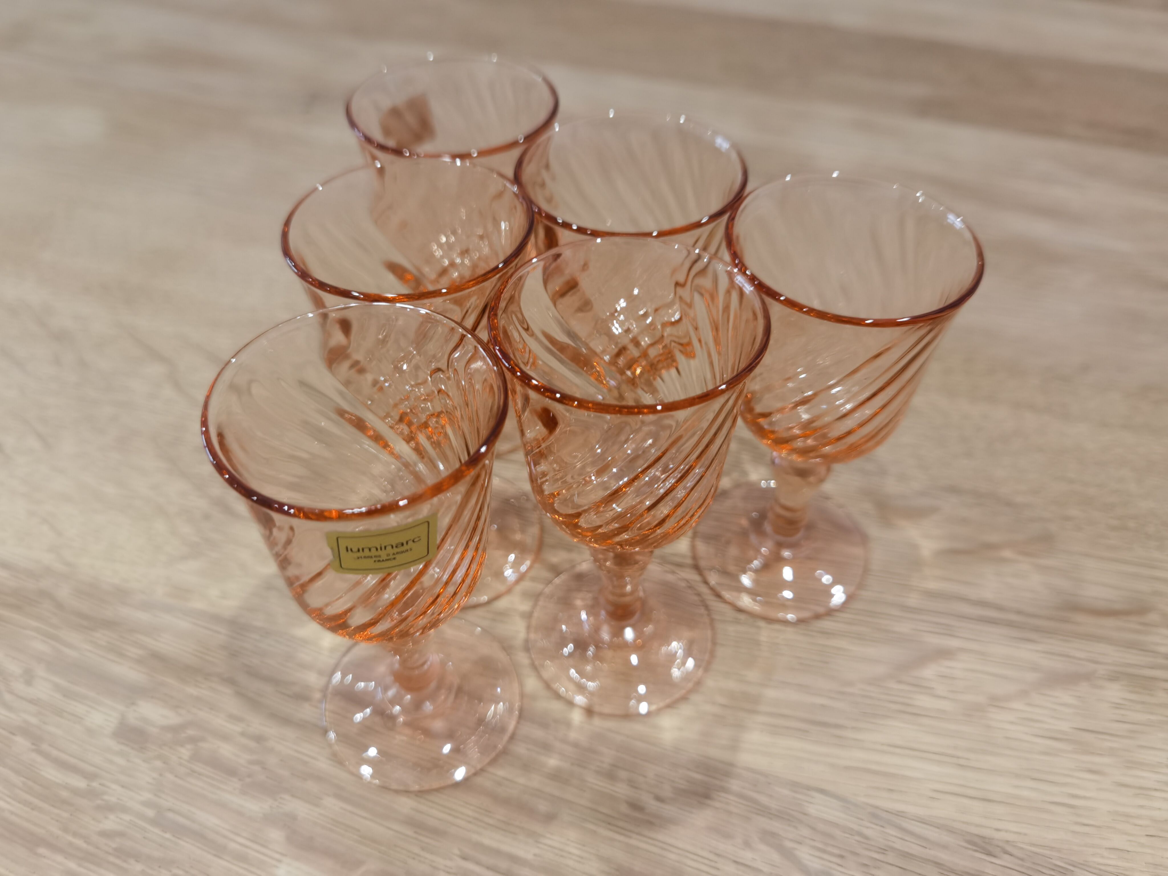 Set of 6 Luminarc Rosaline liqueur/port glasses