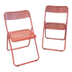 Orange metal folding chairs (set of 2) - 70s/80s