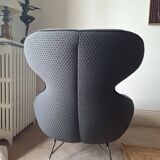 2 roche bobois spoutnik lounge armchairs with footrests