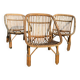 3 fauteuils en rotin, France années 60