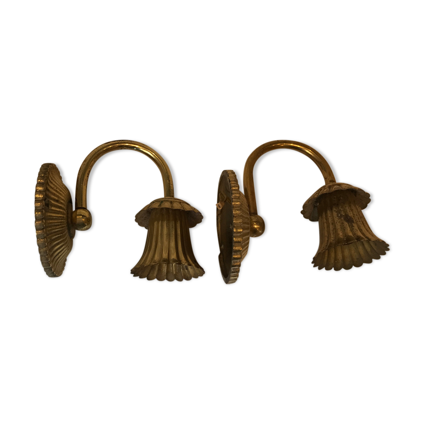 Pair of golden wall light