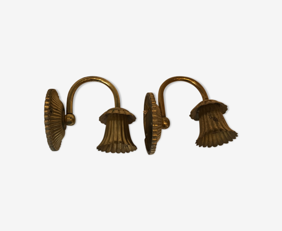Paire d’appliques dorée