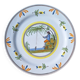 Assiette en faïence à décor de pecheur
