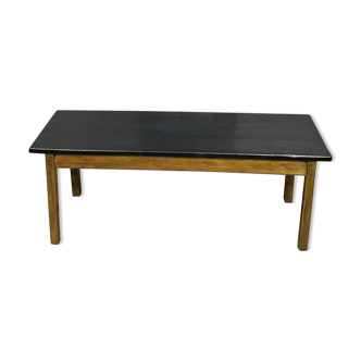 Oak farmhouse table, black top