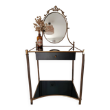 Louis XVI style hairdresser in brass and tempered glass