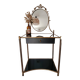 Coiffeuse style Louis XVI laiton et verre trempé