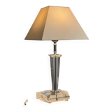 Table lamp in stainless steel and plexiglass from the Le Dauphin brand