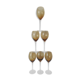 Set of 6 vintage crystal engraved glasses