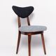Heart-shaped chair in light blue and dark blue denim, Europe, 1960s