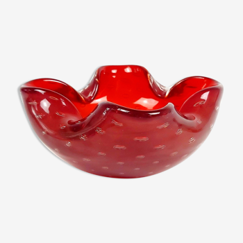 Murano bullicante glass ashtray by Barovier & Toso, 1960s