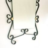 Vintage wrought iron mirror from the 1950s-60s, France.