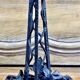 Art Deco wrought iron lamp with 3 rose glass daisies Ezan 1930