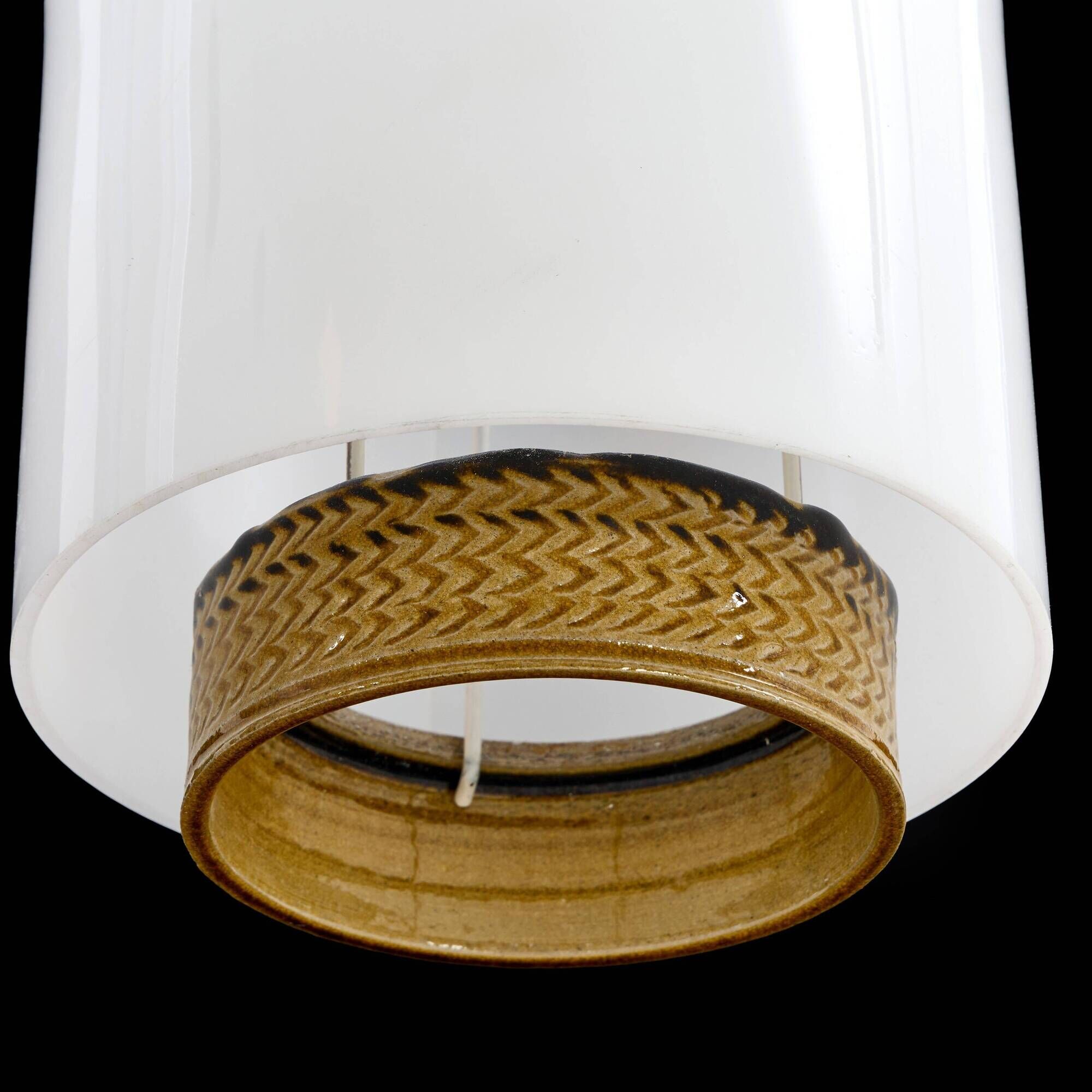 Nils Kahler rare suspended lamp in ceramic by Herman A. Kähler, Denmark, 1960.
